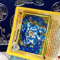 Pokemon 1st Edition Machamp 8/102 Holo Rare Base Set LP + - Image 3