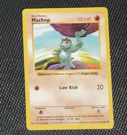 Pokemon Shadowless Machop 52/102 Base Set Unlimited - Non-Holo LP - Image 1