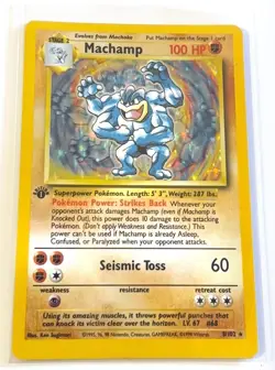 Pokemon TCG Machamp Holo Rare 1st Edition Base Set 8/102 LP🔥 - Image 1