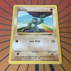 Machop - 52/102 - Shadowless Base Set - Pokemon Card - MP (G) - Image 1