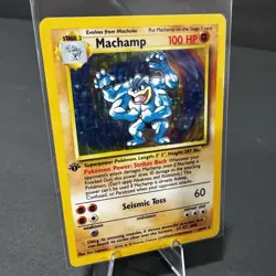 Pokemon TCG Machamp 8/102 1st Edition Holo Rare Pokemon Card LP-MP - Image 1