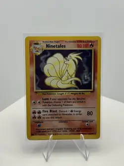 Pokemon TCG Ninetales Base Set Holo Unlimited Rare Card 12/102 WOTC - Image 1
