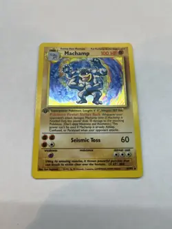 Pokemon TCG Machamp Base Set 8/102 Holo 1st Edition Unlimited Holo Rare (LP/MP) - Image 1