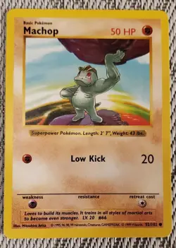 Pokemon TCG Machop Base Set 52/102 Regular Shadowless Common Vintage NM - Image 1