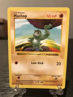 Pokemon TCG Machop Base Set 52/102 Regular Shadowless Common LP - Image 1
