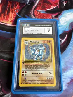 💎 Machamp 1st Edition Base Set Pokemon - 8/102 - CGC 9 - Image 1