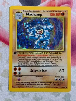LP - Machamp 1st Edition - 8/102 - Holo Rare - Pokemon Base Set - Image 2