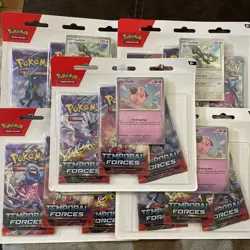 Pokemon 3-Pack Blisters Lot of 5 Cyclizar Cleffa Temporal Forces Sealed 15 Packs - Image 1