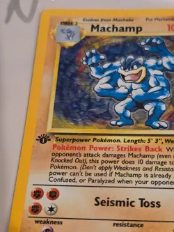 😻 Pokemon MACHAMP * 1st Edition * Base Set 8/102 * HOLO * LP- (N) - Image 3