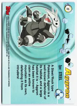 Topps Advanced Pokemon Card Aggron Foil #10 HOLO LP-MP - Image 2