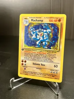 Pokemon Base Set 1st Edition Machamp Holo 8/102 LP - Image 3