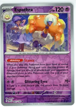 Pokemon TCG Espathra 081/182 Sv04: Paradox Rift Reverse Holo - Image 1