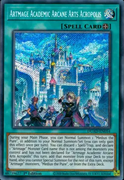 Yugioh DUAD-EN054 Artmage Academic Arcane Arts Acropolis : Secret Rare 1st Ed - Image 1