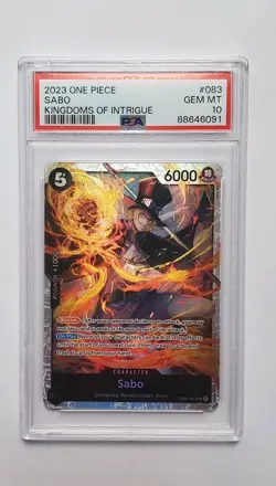 SABO ONE PIECE OP04-KINGDOMS OF INTRIGUE 2023 083 PSA 10 - Image 1