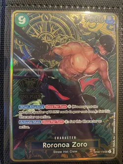 Roronoa Zoro OP06-118 SEC GOLD FOIL 2nd Anniversary Promo One Piece CCG ENGLISH - Image 1