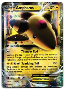 Ampharos EX 27/98 - Ancient Origins Rare EX Pokemon TCG Holo - DMG Card - Image 1