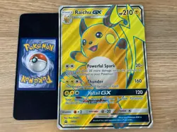 Raichu GX SM90 Jumbo Pokemon Card NM - Mint Shining Legends Full Art - Image 1