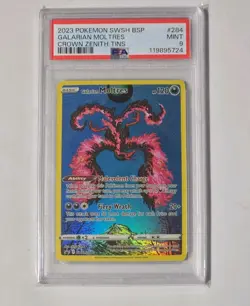 Pokemon Galarian Moltres TCG Holo Rare Black Star Promo Card SWSH284 PSA 9 - Image 1