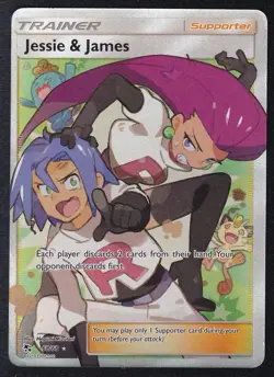Team Rocket Jessie and James 68/68 Hidden Fates Full Art Trainer Card - Image 1