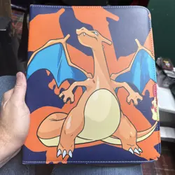 lot of 43 pokemon cards ex/v/vstar/gx/vmax+ 1 Jumbo with zip Charizard binder - Image 1