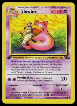Pokemon Card - Slowbro Fossil 43/62 Uncommon 1st Edition - Image 1