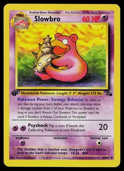 Pokemon Card - Slowbro Fossil 43/62 Uncommon 1st Edition - Image 1
