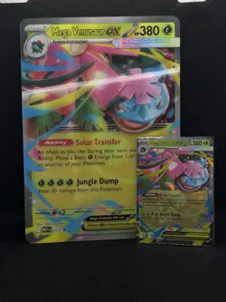 Mega Venusaur EX MEP 013 3D Jumbo Card and normal 013 black star PROMO NM - Image 1