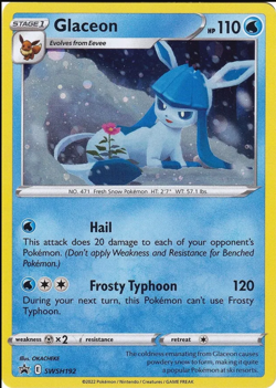 Glaceon SWSH192 Brilliant Stars Black Star Promo Pokemon Card Cosmos Holo NM - Image 1