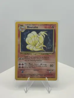 Pokemon TCG Ninetales Base Set Holo Unlimited Rare Card 12/102 WOTC LP - Image 1