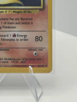 Pokemon TCG Ninetales Base Set Holo Unlimited Rare Card 12/102 WOTC LP - Image 5