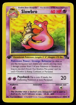 Pokemon Card - Slowbro Fossil 43/62 Uncommon 1st Edition - Image 1