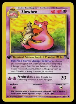 Pokemon Card - Slowbro Fossil 43/62 Uncommon 1st Edition - Image 1