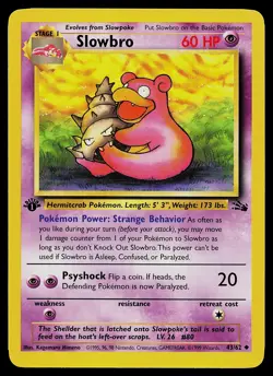 Pokemon Card - Slowbro Fossil 43/62 Uncommon 1st Edition - Image 1