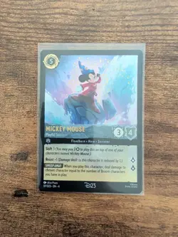 D23 Expo 2024 Disney Lorcana Mickey Mouse Playful Sorcerer Promo Card - Image 1