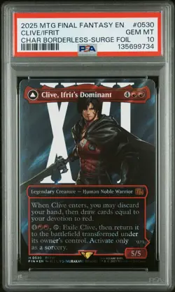 2025 MTG FINAL FANTASY CLIVE, IFRIT'S DOMINANT/IFRIT, WARDEN OF INFERNO PSA 10 - Image 1