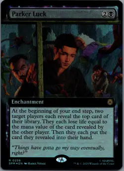 Parker Luck [Foil] 258 MTG Marvel's Spider-Man Rare Extended Art Foil NM - Image 1