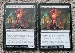 2x X2 LP Corrosive Mentor Shadowmoor Magic Gathering MtG Commander Black - Image 1