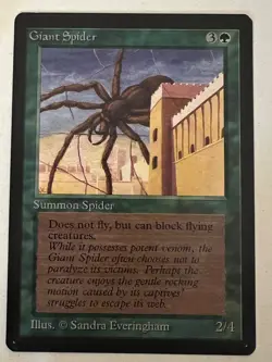 Magic the Gathering MTG Beta Giant Spider NM- (Beta Bob) - Image 1