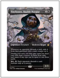 1x Tinybones, Bauble Burglar, Borderless Art, Magic the Gathering MTG NM - Image 1