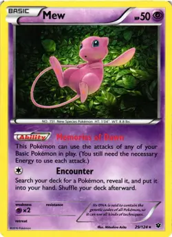 Pokemon TCG Mew Holo Rare Card 29/124 XY Fates Collide LP - Image 1