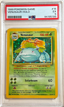 Pokemon TCG - 1999 Venusaur 15/102 - WOTC - Holo - Base Set - PSA 5 - Image 1