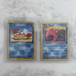 1999 English Pokemon Krabby and Kingler Original Cards - Image 1