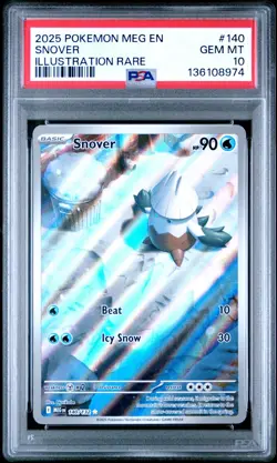PSA 10 SNOVER #140 ILLUSTRATION RARE 2025 POKEMON MEG EN MEGA EVOLUTIONS - Image 1