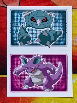 Pokemon Merlin Topps Ultimate Stickers 2005 Nidoking #34 Metang #375 - Image 1