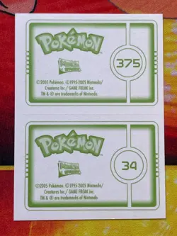 Pokemon Merlin Topps Ultimate Stickers 2005 Nidoking #34 Metang #375 - Image 2