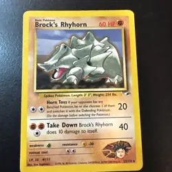 Pokemon TCG Brock's Rhyhorn Gym Heroes 22/132 Unlimited Rare - Image 1