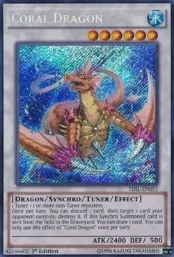 *** CORAL DRAGON *** 1ST EDITION SECRET RARE MINT/NM TDIL-EN051 YUGIOH! - Image 1