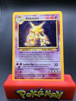 Pokemon Alakazam Base Set Holo Unlimited Rare Card 1/130 1999-2000 HP DMG - Image 1