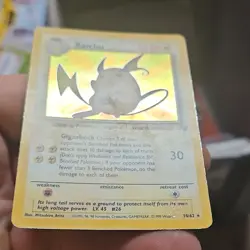 Pokemon Raichu Fossil Holo Rare Card 14/62 English 1999 Unlimited 90 HP - Image 4