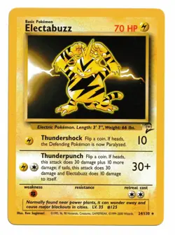 Pokemon Card: Electabuzz 24/130 Base Set 2 Rare! NM - Image 1